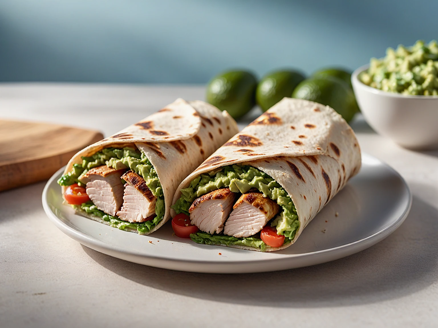 wrap de frango com Guacamole